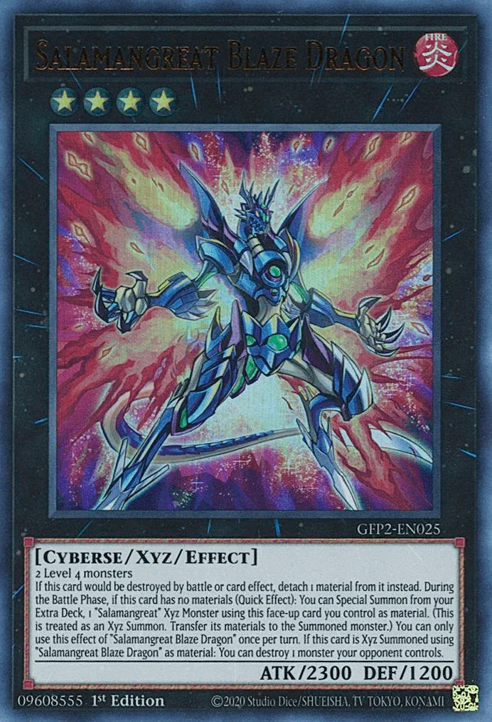 1st Edition, Cyberse, Fire, Ghosts From the Past: The 2nd Haunting, Ultra Rare, Xyz/Effect Monster Salamangreat Blaze Dragon [GFP2-EN025] Ultra Rare - Trading Card World
