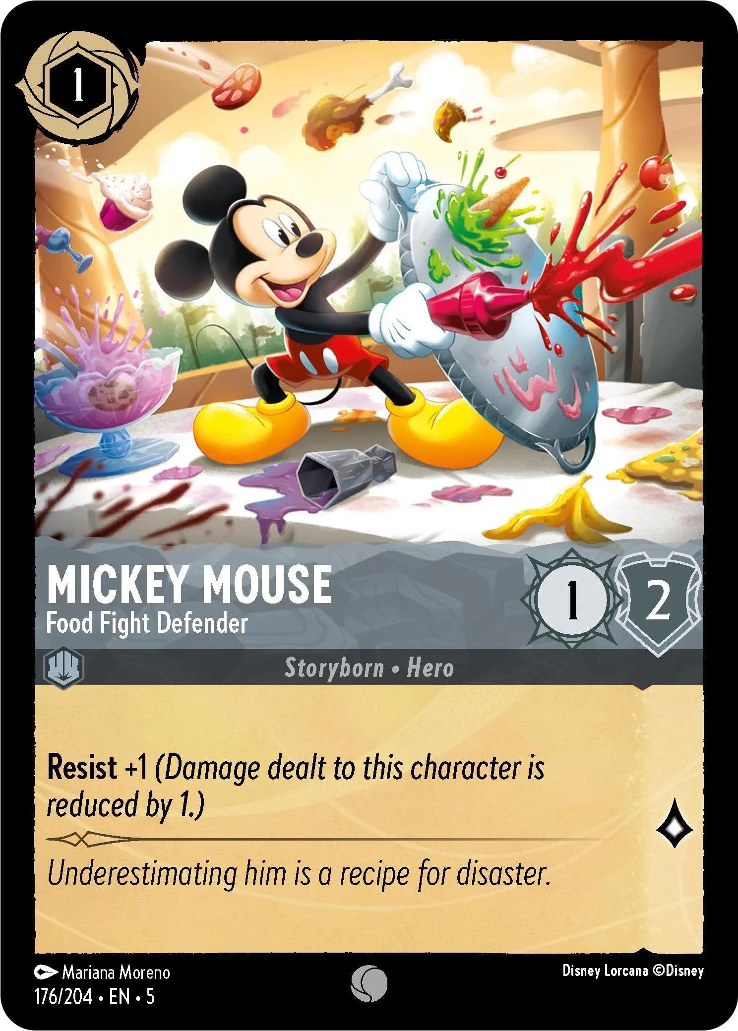  Mickey Mouse - Food Fight Defender (176/204) [Shimmering Skies] - Trading Card World