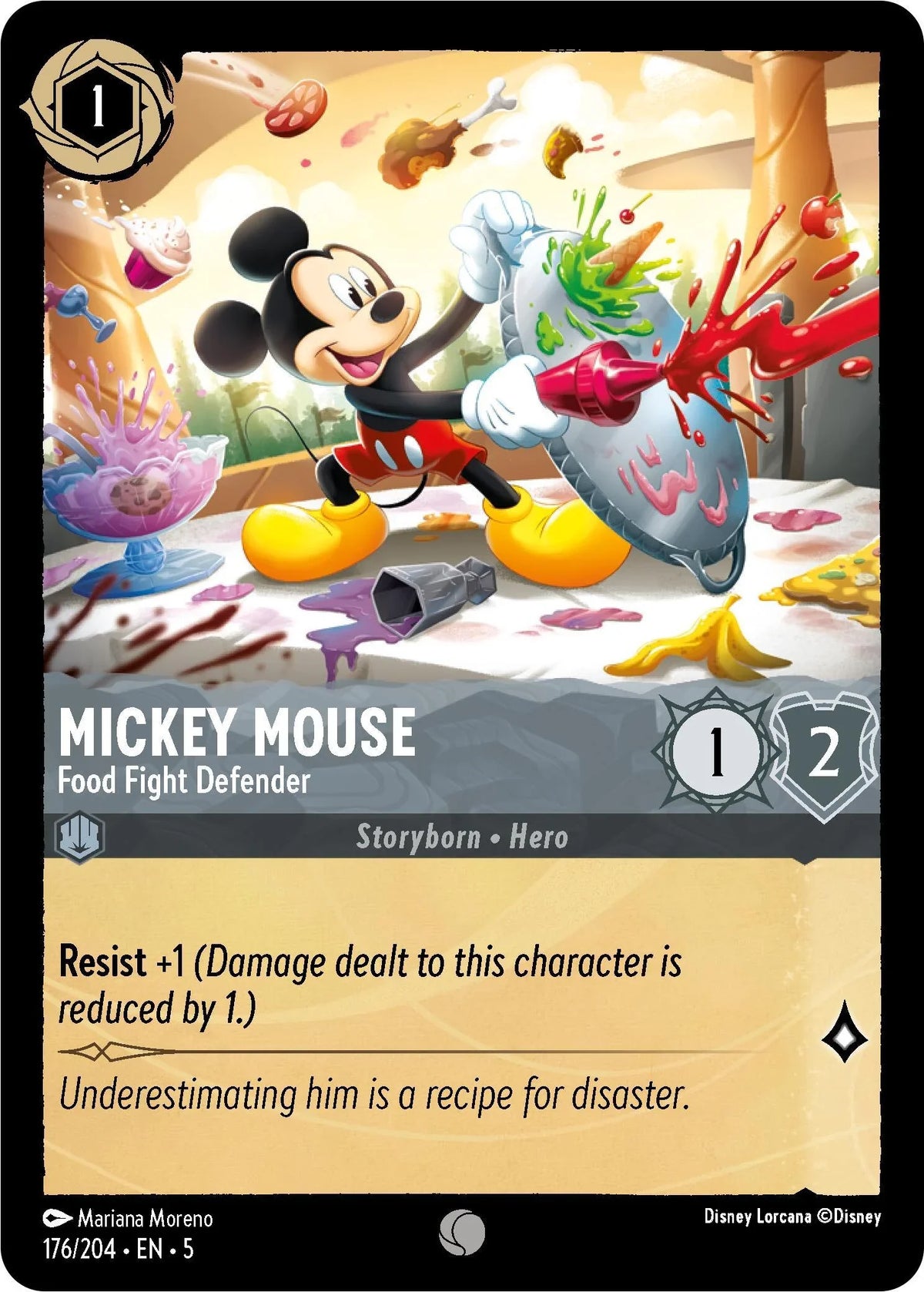  Mickey Mouse - Food Fight Defender (176/204) [Shimmering Skies] - Trading Card World