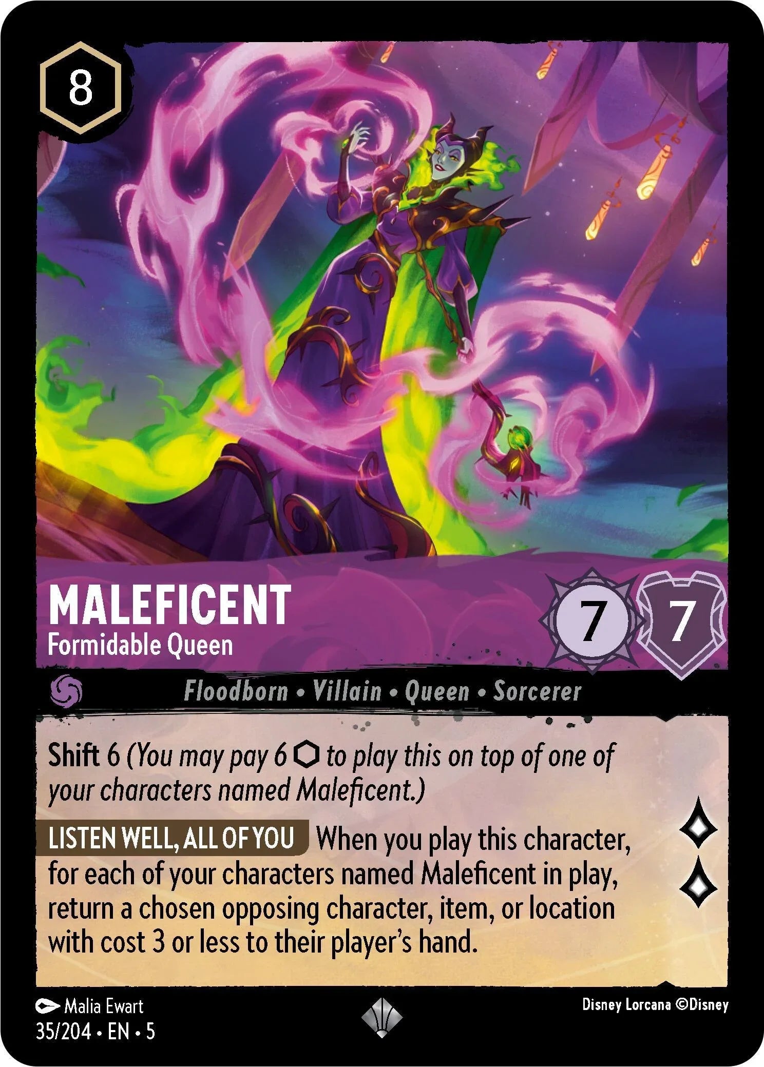  Maleficent - Formidable Queen (35/204) [Shimmering Skies] - Trading Card World