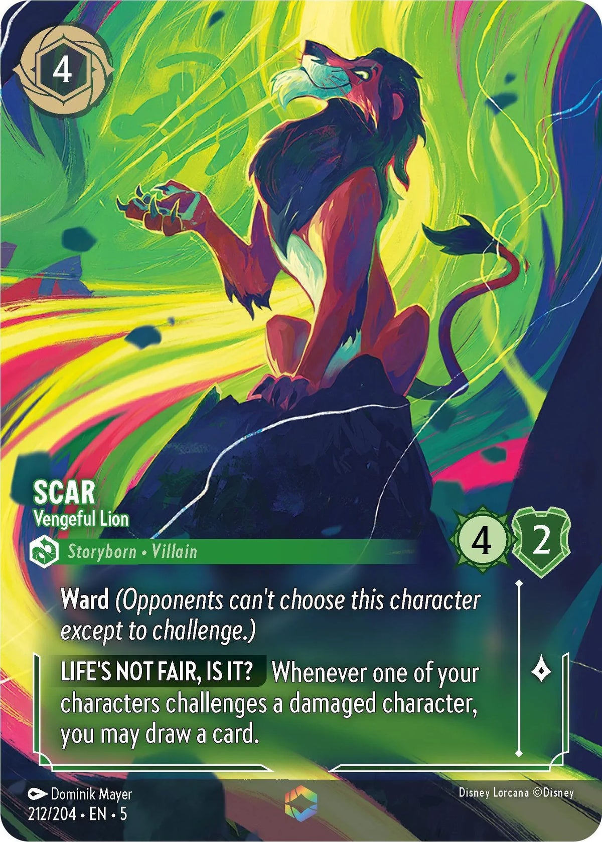  Scar - Vengeful Lion (Enchanted) (212/204) [Shimmering Skies] - Trading Card World