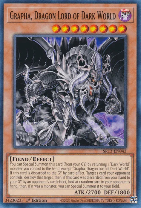 1st Edition, Common, Dark, Effect Monster, Fiend, Structure Deck: Dark World Grapha, Dragon Lord of Dark World [SR13-EN043] Common - Trading Card World