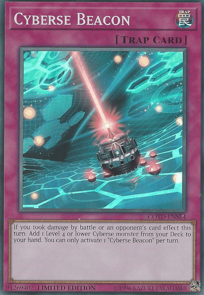 Code of the Duelist, Limited, Normal Trap, Super Rare, Trap Cyberse Beacon [COTD-ENSE4] Super Rare - Trading Card World