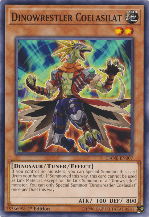 1st Edition, Common, Dark Neostorm, Dinosaur, Earth, Tuner/Effect Monster, Unlimited Dinowrestler Coelasilat [DANE-EN007] Common - Trading Card World