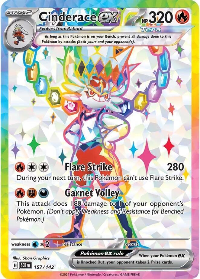 157, Scarlet & Violet: Stellar Crown Cinderace ex (157/142) [Scarlet & Violet: Stellar Crown] - Trading Card World
