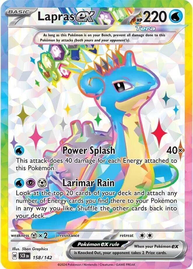 158, Scarlet & Violet: Stellar Crown, Ultra Rare Lapras ex (158/142) [Scarlet & Violet: Stellar Crown] - Trading Card World