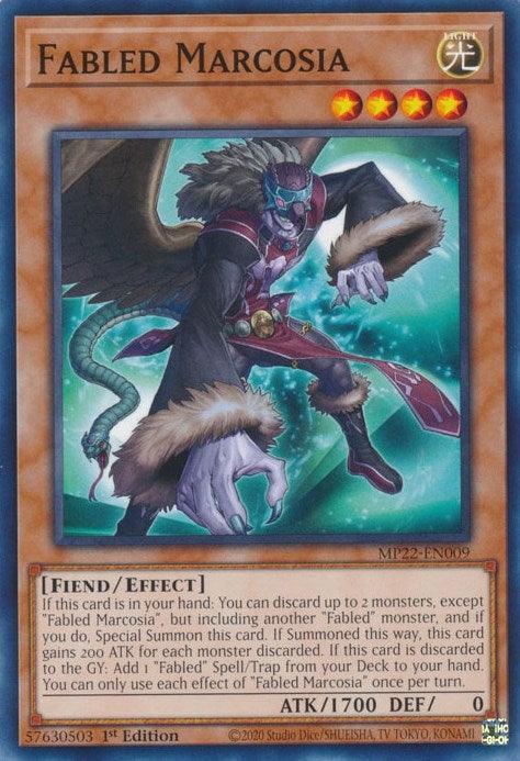 1st Edition, 2022 Tin of the Pharaoh's Gods, Common, Effect Monster, Fiend, Light Fabled Marcosia [MP22-EN009] Common - Trading Card World
