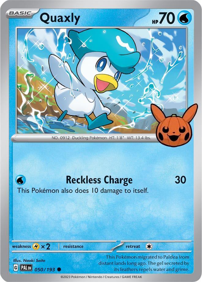 050, Common, Lightning [x2], Normal, Trick or Trade 2024, Water Quaxly (050/193) [Trick or Trade 2024] - Trading Card World