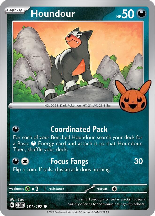131, Common, Darkness, Grass [x2], Normal, Trick or Trade 2024 Houndour (131/197) [Trick or Trade 2024] - Trading Card World