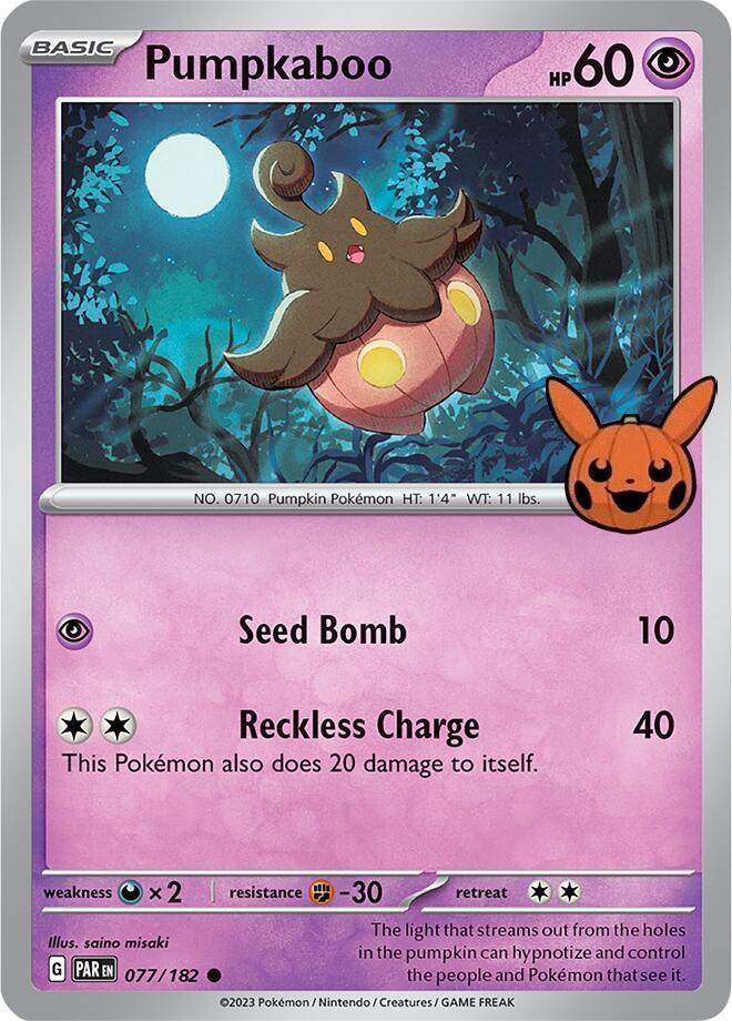 077, Common, Darkness [x2], Fighting [-30], Normal, Psychic, Trick or Trade 2024 Pumpkaboo (077/182) [Trick or Trade 2024] - Trading Card World