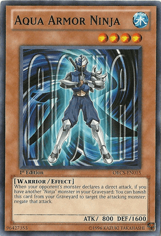 1st Edition, Common, Effect Monster, Order of Chaos, Unlimited, Warrior, Water Aqua Armor Ninja [ORCS-EN015] Common - Trading Card World