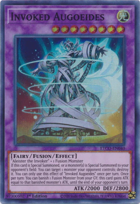 1st Edition, Eternity Code, Fairy, Fusion/Effect Monster, Light, Super Rare Invoked Augoeides [ETCO-EN040] Super Rare - Trading Card World