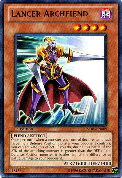 1st Edition, Dark, Effect Monster, Fiend, Rare, Starstrike Blast Lancer Archfiend [STBL-EN009] Rare - Trading Card World