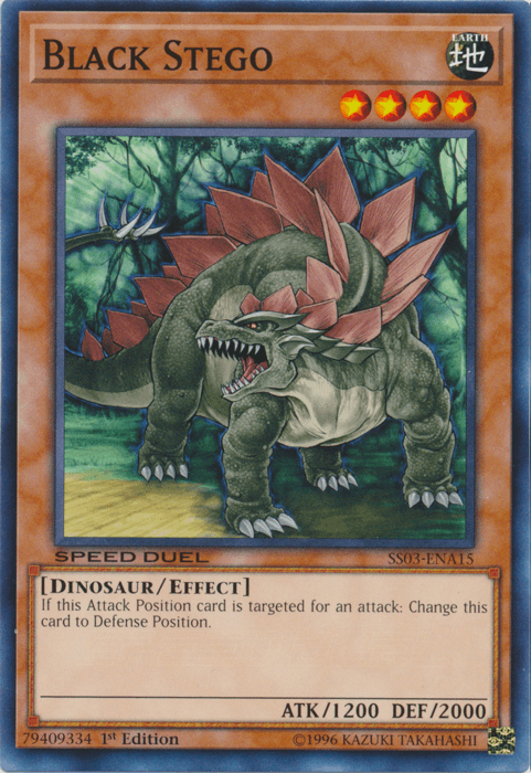 1st Edition, Common, Dinosaur, Earth, Effect Monster, Speed Duel: Ultimate Predators Black Stego [SS03-ENA15] Common - Trading Card World