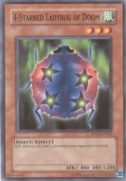 Common, Effect Monster, Insect, Retro Pack 2, Unlimited, Wind 4-Starred Ladybug of Doom [RP02-EN022] Common - Trading Card World