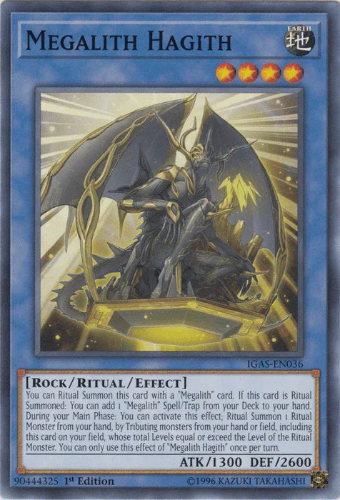 1st Edition, Common, Earth, Ignition Assault, Ritual/Effect Monster, Rock, Unlimited Megalith Hagith [IGAS-EN036] Common - Trading Card World