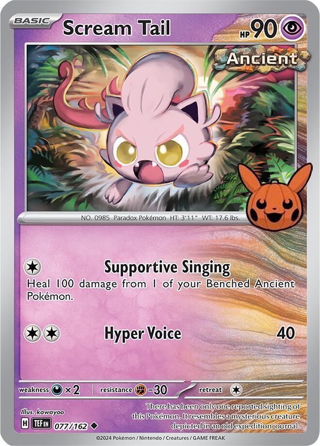077, Darkness [x2], Fighting [-30], Normal, Psychic, Trick or Trade 2024, Uncommon Scream Tail (077/162) [Trick or Trade 2024] - Trading Card World