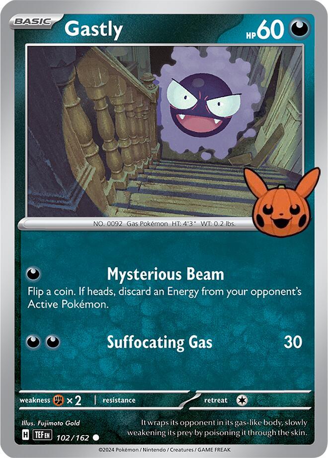 102, Common, Darkness, Fighting [x2], Normal, Trick or Trade 2024 Gastly (102/162) [Trick or Trade 2024] - Trading Card World