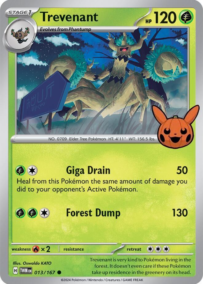 013, Common, Fire [x2], Grass, Normal, Trick or Trade 2024 Trevenant (013/167) [Trick or Trade 2024] - Trading Card World