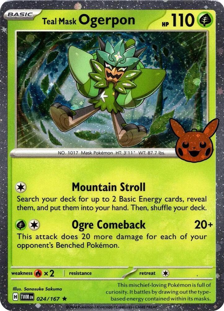 Trick or Trade 2024 Teal Mask Ogerpon (024/167) (Cosmos Holo) [Trick or Trade 2024] - Trading Card World
