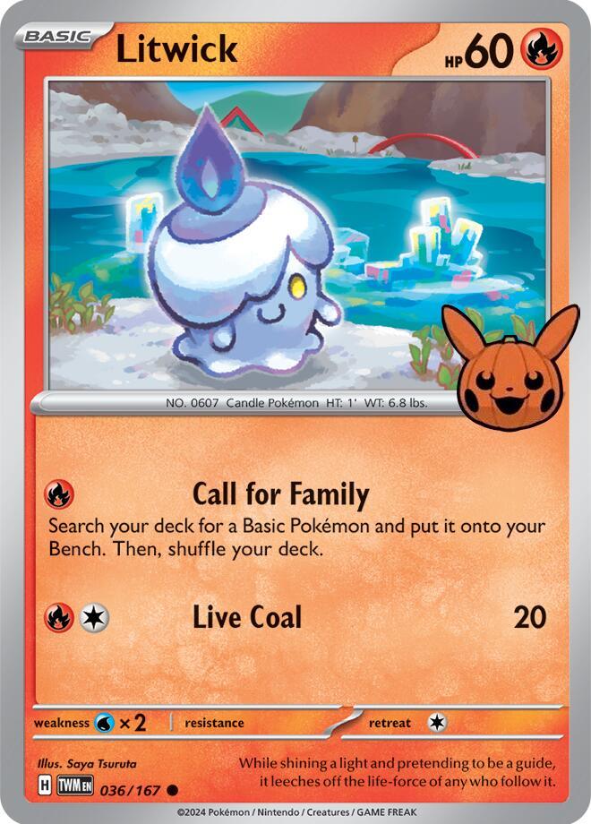 036, Common, Fire, Normal, Trick or Trade, Water [x2] Litwick (036/167) [Trick or Trade] - Trading Card World