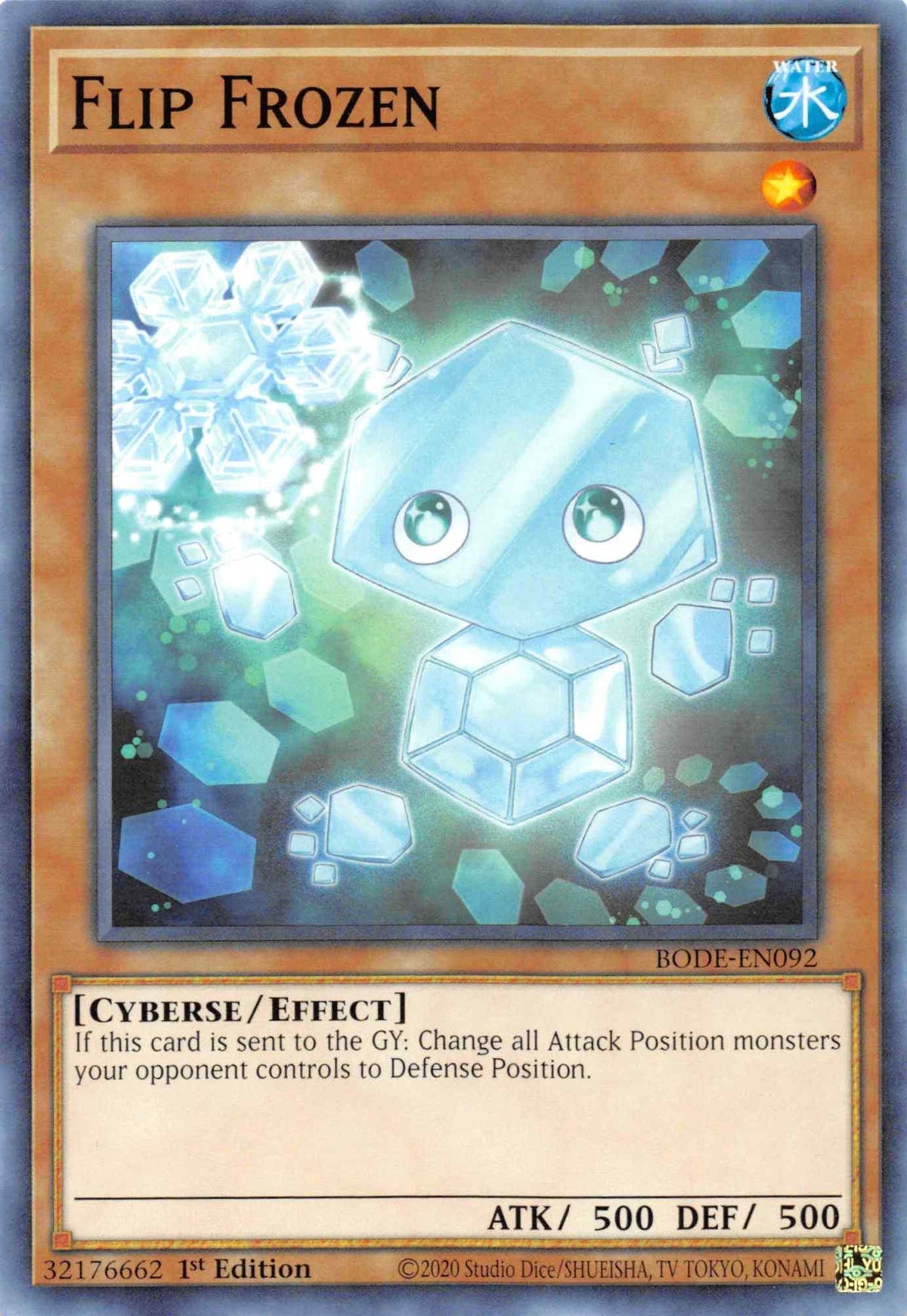 1st Edition, Burst of Destiny, Common, Cyberse, Effect Monster, Water Flip Frozen [BODE-EN092] Common - Trading Card World