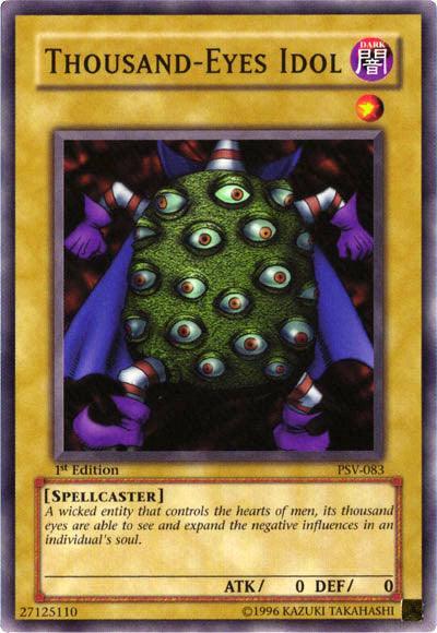 1st Edition, Common, Dark, Normal Monster, Pharaoh's Servant, Spellcaster, Unlimited Thousand-Eyes Idol [PSV-083] Common - Trading Card World