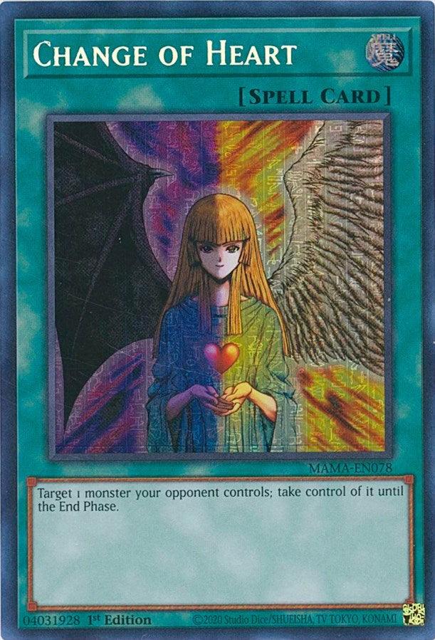 1st Edition, Magnificent Mavens, Normal Spell, Secret Pharaoh's Rare, Spell Change of Heart [MAMA-EN078] Secret Pharaoh's Rare - Trading Card World