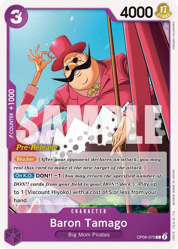 Big Mom Pirates, Character, Common, Two Legends, Two Legends Pre-Release Cards Baron Tamago [Two Legends Pre-Release Cards] - Trading Card World