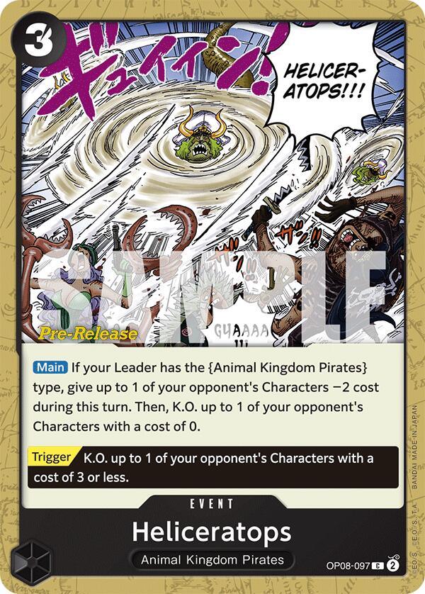 Animal Kingdom Pirates, Common, Event, Two Legends, Two Legends Pre-Release Cards Heliceratops [Two Legends Pre-Release Cards] - Trading Card World