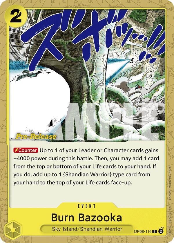 Common, Event, Shandian Warrior, Sky Island, Two Legends, Two Legends Pre-Release Cards Burn Bazooka [Two Legends Pre-Release Cards] - Trading Card World