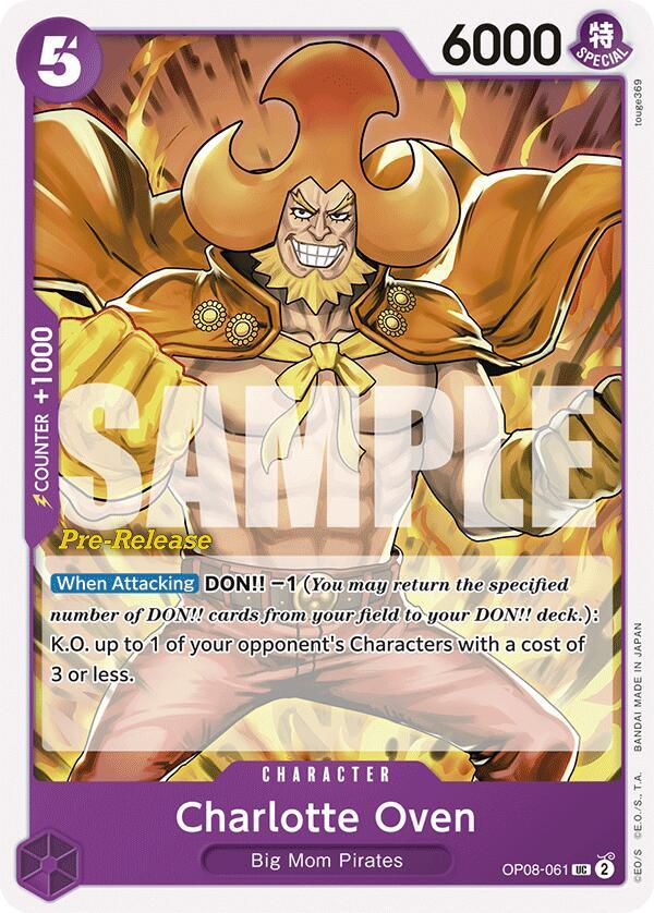 Big Mom Pirates, Character, Two Legends, Two Legends Pre-Release Cards, Uncommon Charlotte Oven [Two Legends Pre-Release Cards] - Trading Card World