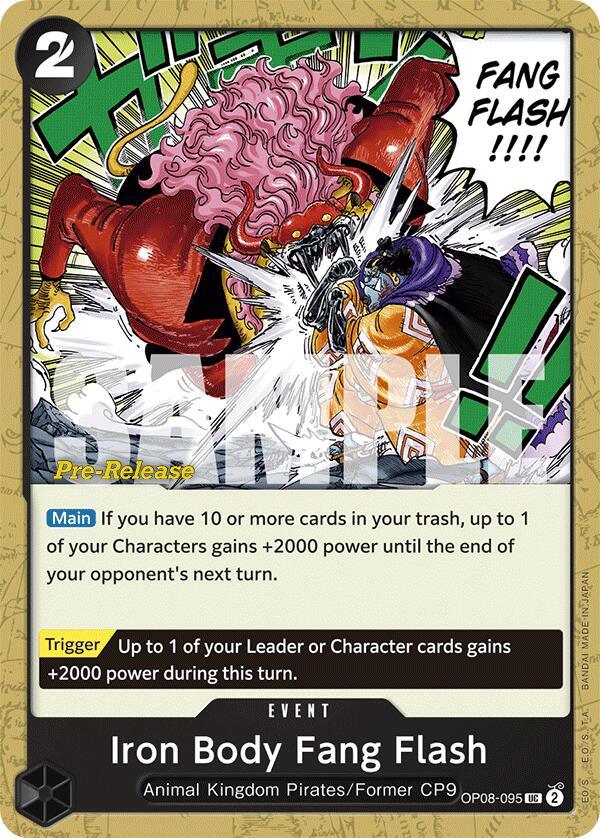 Animal Kingdom Pirates, Event, Former CP9, Two Legends, Two Legends Pre-Release Cards, Uncommon Iron Body Fang Flash [Two Legends Pre-Release Cards] - Trading Card World