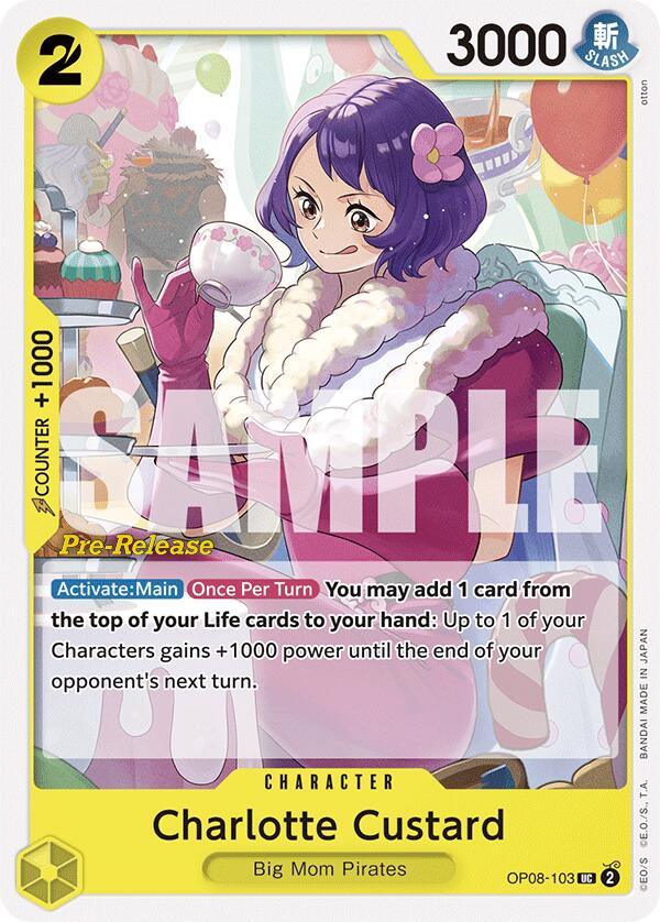 Big Mom Pirates, Character, Two Legends, Two Legends Pre-Release Cards, Uncommon Charlotte Custard [Two Legends Pre-Release Cards] - Trading Card World