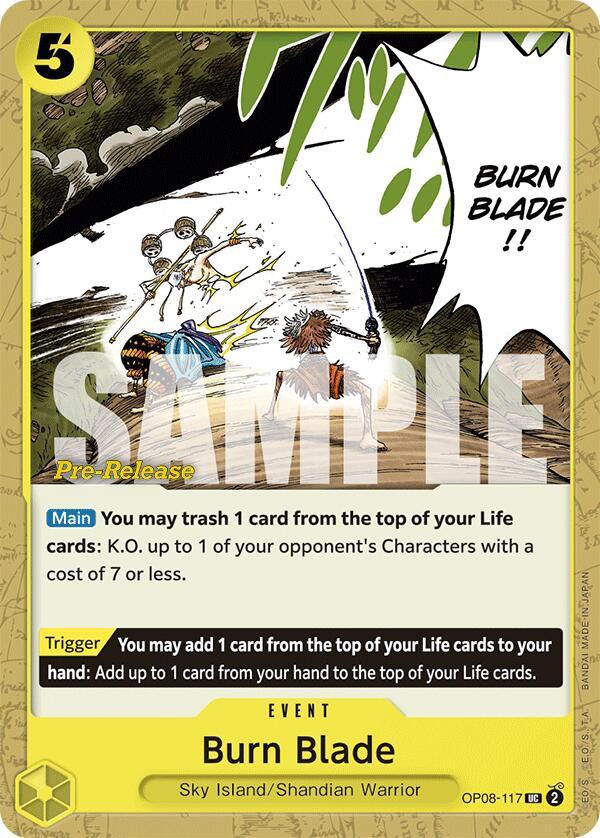 Event, Shandian Warrior, Sky Island, Two Legends, Two Legends Pre-Release Cards, Uncommon Burn Blade [Two Legends Pre-Release Cards] - Trading Card World