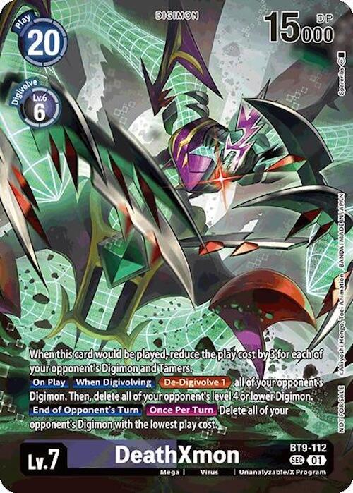 BT9-112, Digimon, Mega, Promo, Purple;Black, Unanalyzable/X Program, Virus, X Record DeathXmon [BT9-112] (Event Pack 7) [X Record] - Trading Card World