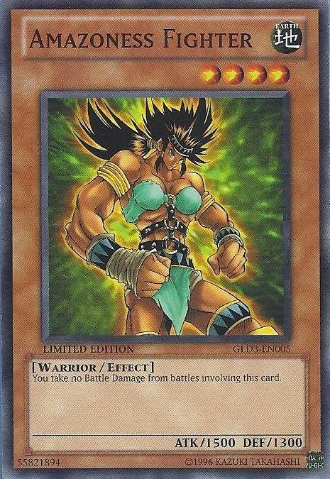 Common, Earth, Effect Monster, Gold Series 3, Limited, Warrior Amazoness Fighter [GLD3-EN005] Common - Trading Card World