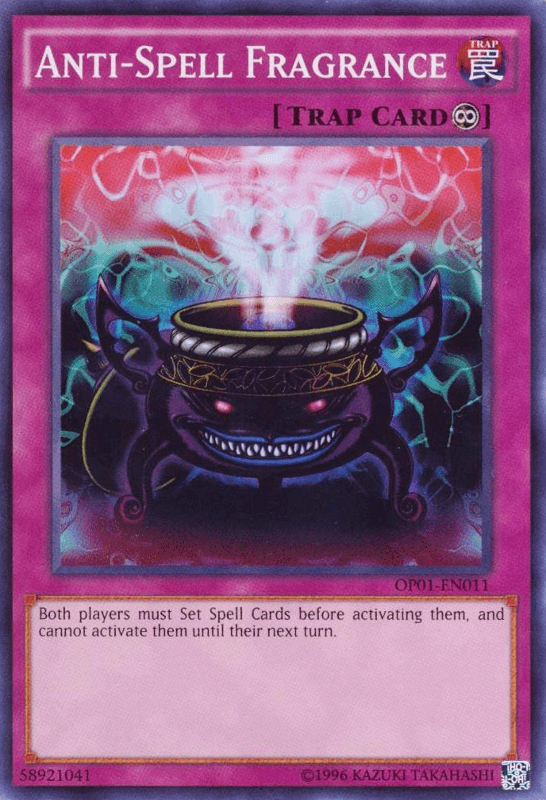 Continuous Trap, OTS Tournament Pack 1, Super Rare, Trap, Unlimited Anti-Spell Fragrance [OP01-EN011] Super Rare - Trading Card World