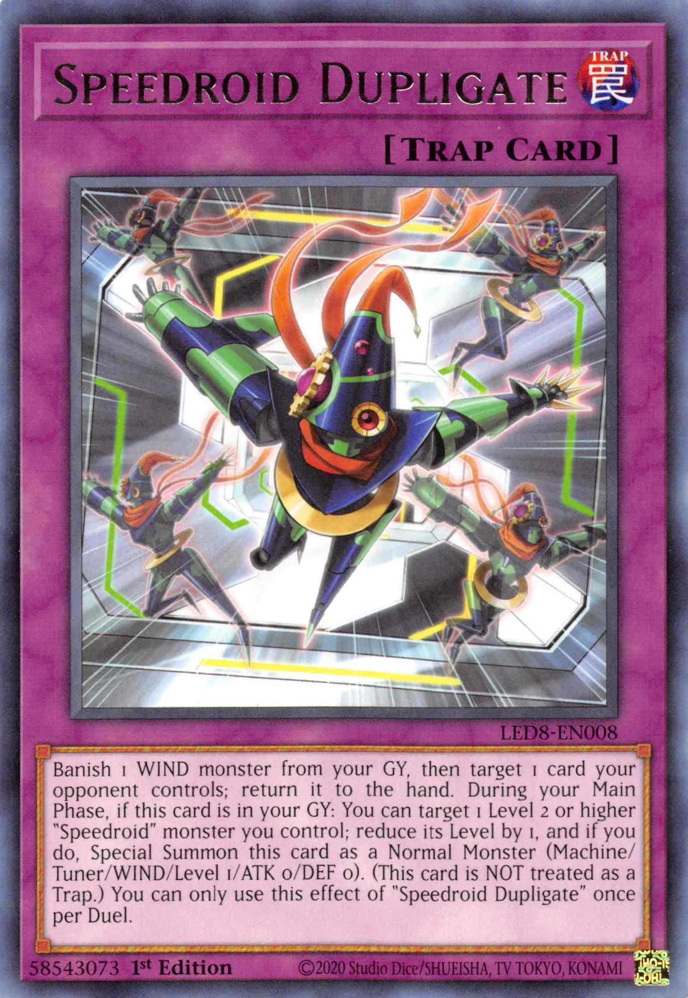 1st Edition, Legendary Duelists: Synchro Storm, Normal Trap, Rare, Trap Speedroid Dupligate [LED8-EN008] Rare - Trading Card World