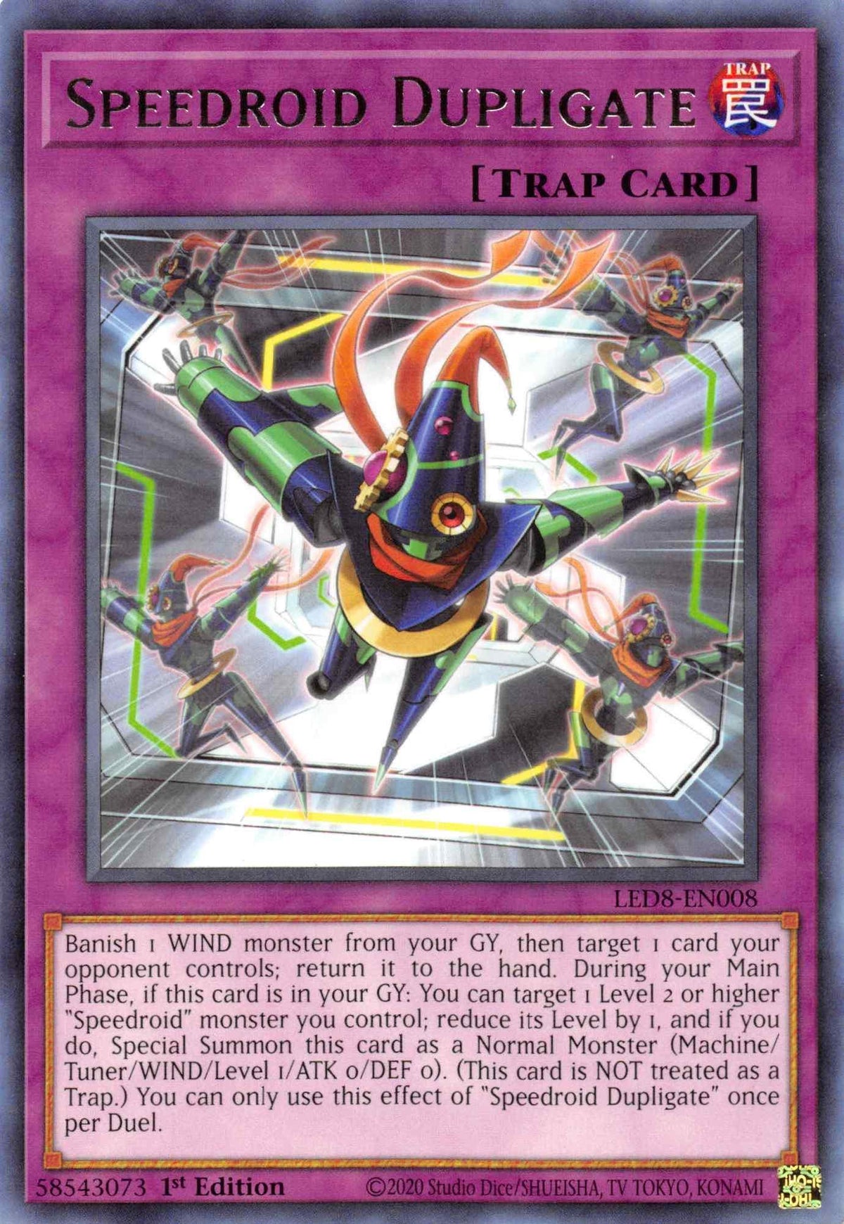 1st Edition, Legendary Duelists: Synchro Storm, Normal Trap, Rare, Trap Speedroid Dupligate [LED8-EN008] Rare - Trading Card World
