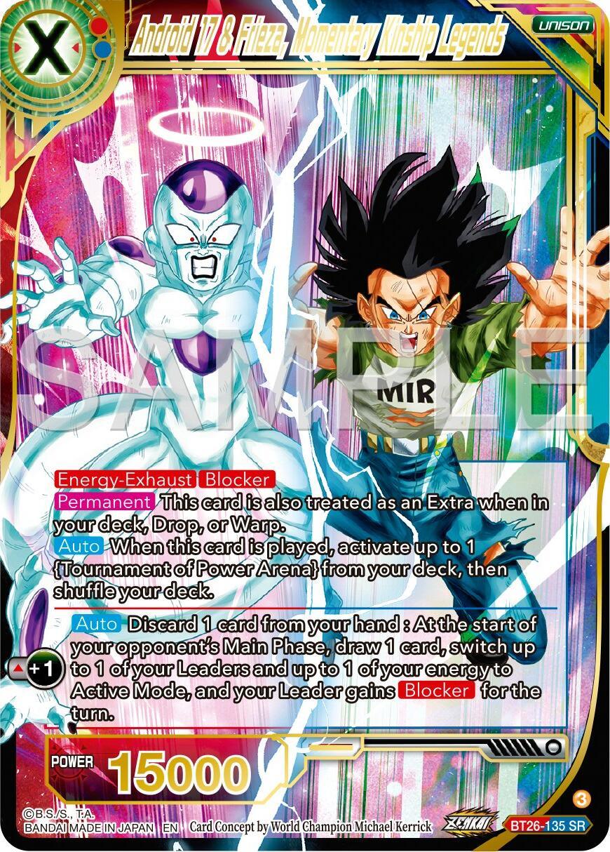 BT26-135, Parallel Foil, Red;Blue, Super Rare, Ultimate Advent, Unison Android 17 & Frieza, Momentary Kinship Legends (BT26-135) [Ultimate Advent] - Trading Card World