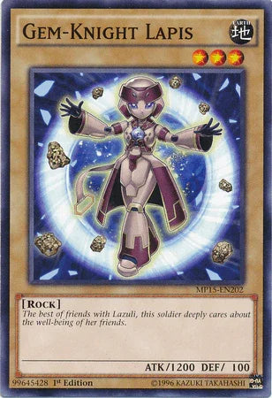 1st Edition, 2015 Mega-Tins Mega Pack, Common, Earth, Normal Monster, Rock Gem-Knight Lapis [MP15-EN202] Common - Trading Card World
