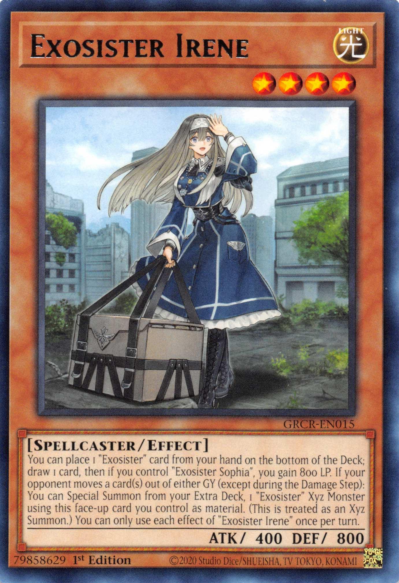 1st Edition, Effect Monster, Light, Rare, Spellcaster, The Grand Creators Exosister Irene [GRCR-EN015] Rare - Trading Card World