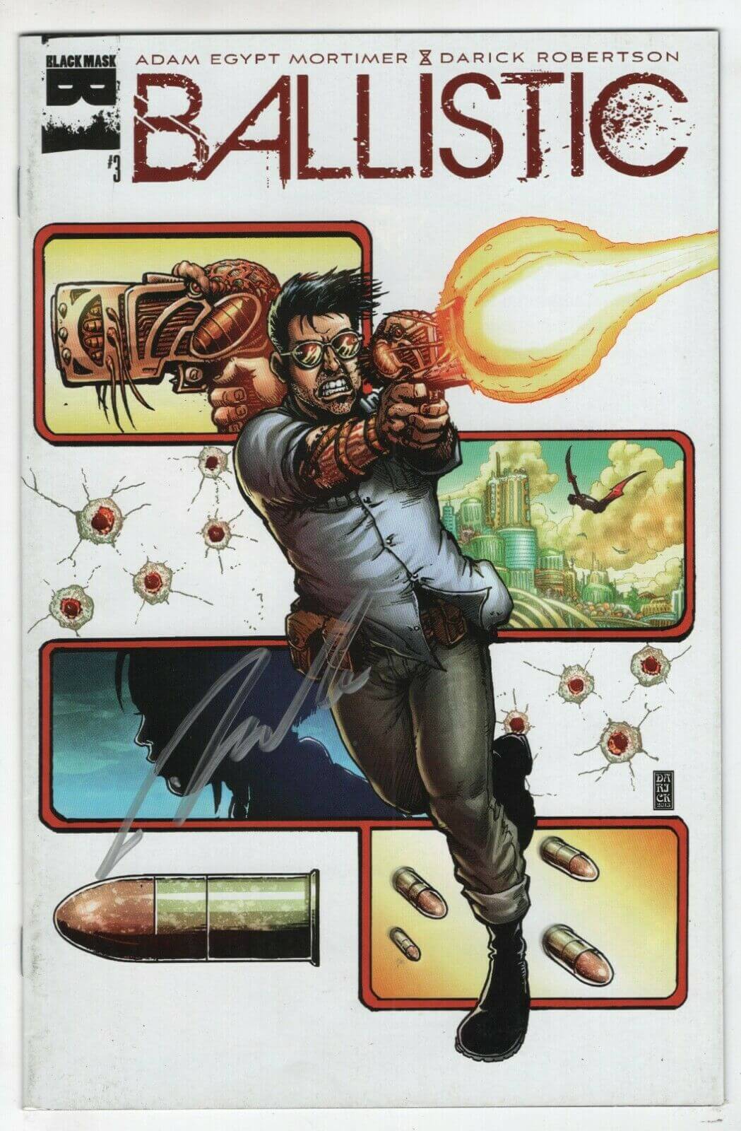 Ballistic 3 Black Mask 2013 VF Signed Darick Robertson