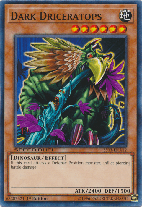 1st Edition, Common, Dinosaur, Earth, Effect Monster, Speed Duel: Ultimate Predators Dark Driceratops [SS03-ENA12] Common - Trading Card World