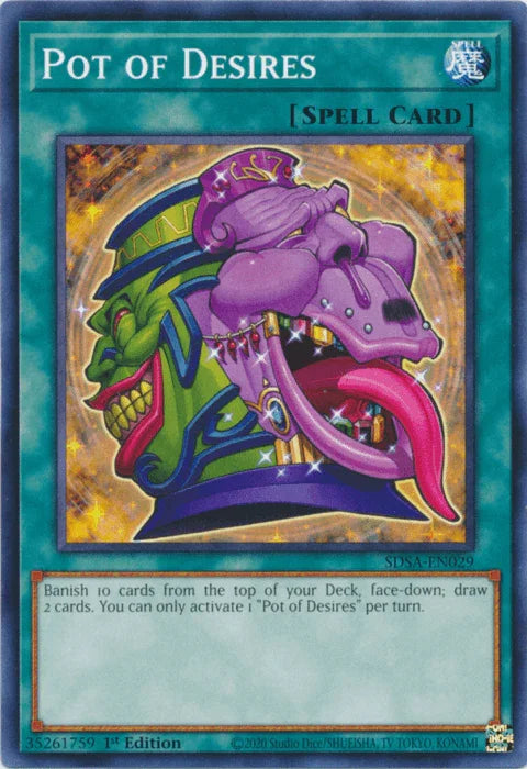 1st Edition, Common, Normal Spell, Spell, Structure Deck: Sacred Beasts Pot of Desires [SDSA-EN029] Common - Trading Card World