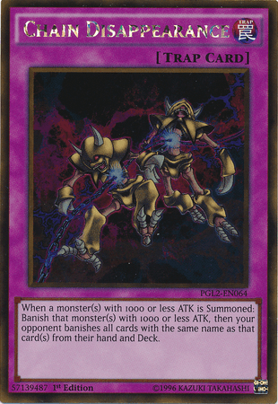 1st Edition, Gold Rare, Normal Trap, Premium Gold: Return of the Bling, Trap, Unlimited Chain Disappearance [PGL2-EN064] Gold Rare - Trading Card World