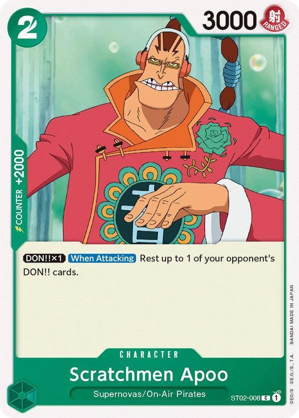 Character, Common, On-Air Pirates, Starter Deck: Worst Generation, Starter Decks, Supernovas Scratchmen Apoo [Starter Deck: Worst Generation] - Trading Card World