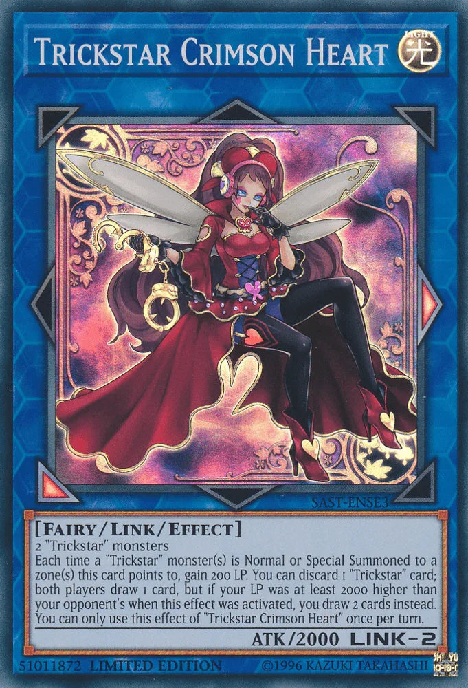 Fairy, Light, Limited, Link/Effect Monster, Savage Strike, Super Rare Trickstar Crimson Heart [SAST-ENSE3] Super Rare - Trading Card World