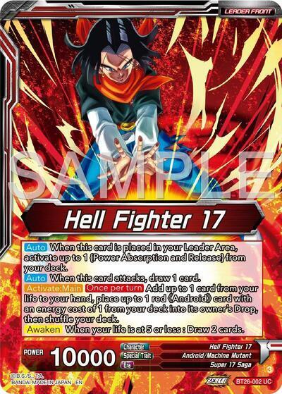 Android/Machine Mutant, BT26-002, Hell Fighter 17/Super 17, Leader, Parallel Foil, Red, Special Leader Rare, Super 17 Saga, Ultimate Advent Hell Fighter 17 // Super 17, Anti-Saiyan Killing Machine (Alternate Art) (BT26-002) [Ultimate Advent] - Trading Card World